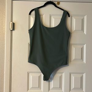 Sage green Scoop neck bodysuit
